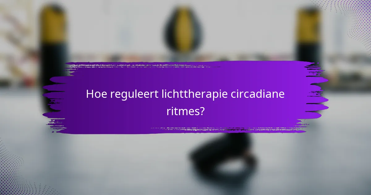 Hoe reguleert lichttherapie circadiane ritmes?
