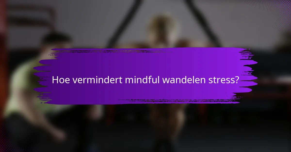 Hoe vermindert mindful wandelen stress?